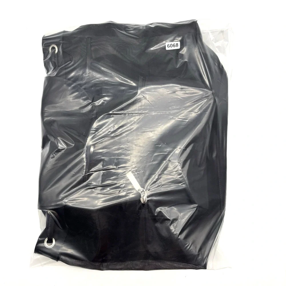Vintage 00s Y2K EXPRESS Black Nylon See-through Mesh Drawstring Backpack 13x11